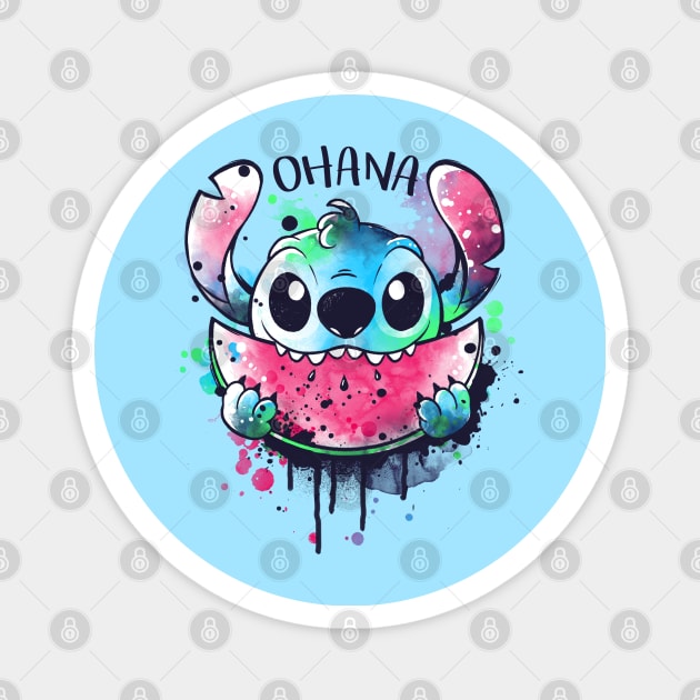 Ohana watercolormelon Magnet by NemiMakeit